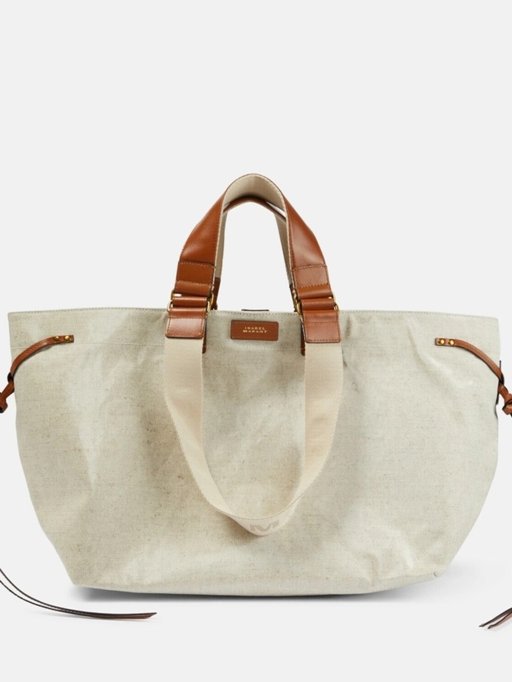 Isabel Marant Wardy Tote with Leather Trim - Natural